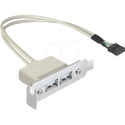 DELOCK 83119 - Placa ranurada - USB 2.0, 2 puertos de perfil bajo