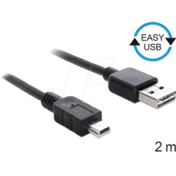 DELOCK 85554 - Cable EASY USB 2.0-a conector > Mini-B conector de 5 clavijas de
