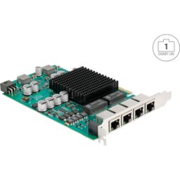 DELOCK 86097 - PCI Express Netzwerkkarte Gigabit LAN 4 x RJ45 con PoE+