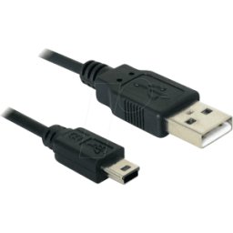 DELOCK 82273 - Cable USB 2.0, conector macho a macho Mini B, 1 m