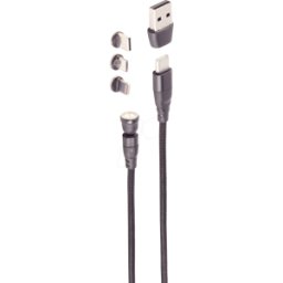 SHIVERPEAKS SHVP BS14-19020 - Cable de carga magnético 6 en 1 USB 540°, 60 W, 1 m