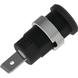 ELECTRO PJP PJP 3266-C-SW - Toma de plátano de seguridad, 4 mm, enchufe plano, negro