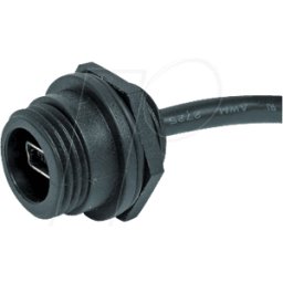 BULGIN PX0443 - Conector hembra para panel frontal con cable, mini USB tipo B.