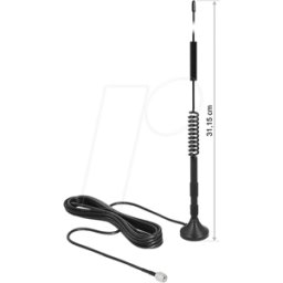 DELOCK 12417 - Antena con base magnética, 4G, WLAN, Bluetooth, 3 m