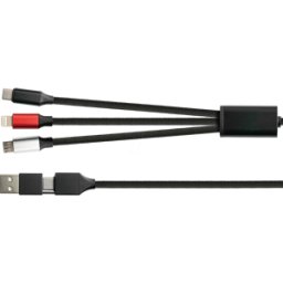 PYTHON PYT PY-USB001S - Cable de carga, USB-A/-C -> micro, Lightning y USB-C, 1,0 m