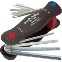 WIHA 351-PG9X - Juego de llave de pin, llave Allen, 3-6, ranurado, PH, 9 piezas