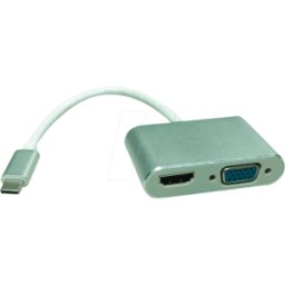 ROLINE 12033215 - Adaptador USB-C > VGA, HDMI, plata