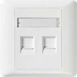 NEDIS N CCGP89760WT - Caja vacía con placa frontal para 2 módulos Keysto
