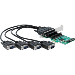 DELOCK 89938 - 4 puertos RS232, serie, tarjeta PCIe, 5V/12V.