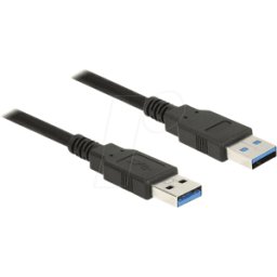 DELOCK 85060 - Cable USB 3.0, conector macho a macho a macho, 1 m