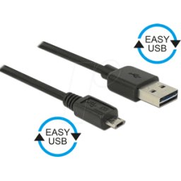 DELOCK 83851 - Cable USB 2.0, enchufe EASY a a conector Micro B, 3 m