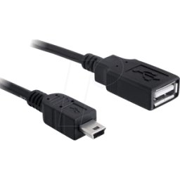 DELOCK 82905 - Cable USB 2.0, conector hembra a macho mini B de 0,48 m
