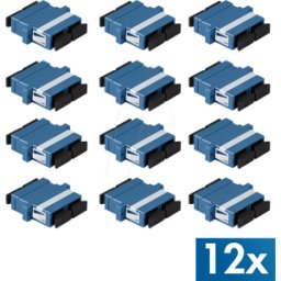 LOGILINK FA01SC7 - Acoplamiento de fibra óptica SC-Duplex, con brida, 12 piezas