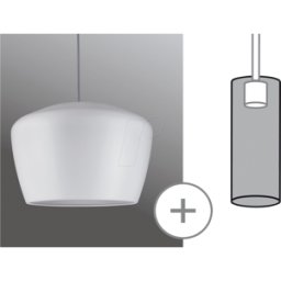 PAULMANN PLM 95438 - Paraguas Urail Pom 2Easy, 350 mm, blanco mate