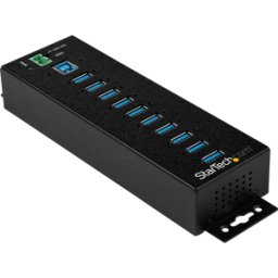 STARTECH.COM ST HB30A10AME - USB 3,0 HUB, 10 puertos, montaje DIN, ESD, con fuente de aliment