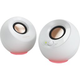 CREATIVE PEBBSWS - Altavoces, PC, estéreo, USB-C, RGB, blanco