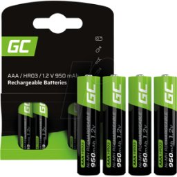 GREEN CELL GC GR03 - Batería NiMH, AAA (Micro), 950 mAh, 4 pack