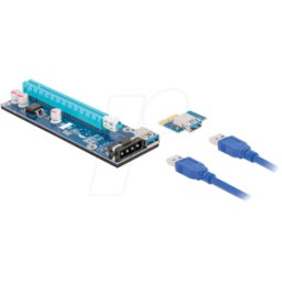 DELOCK 41430 - Tarjeta Riser PCI Express x1 a x16 con cable USB de 60 cm