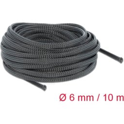 DELOCK 18848 - Funda trenzada estirable 10 m x 6 mm, color negro