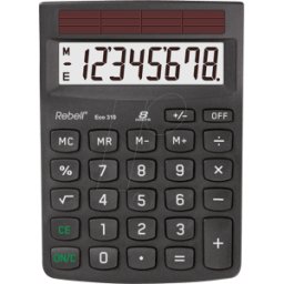 REBELL ECO310 - Calculadora, línea Eco, 8 dígitos, teclas grandes,