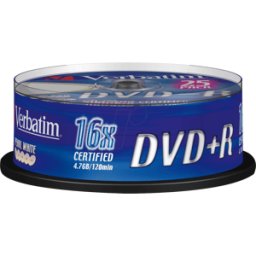 DVD+R4,7 VER25 - Verbatim DVD+R 4,7GB, caja de 25