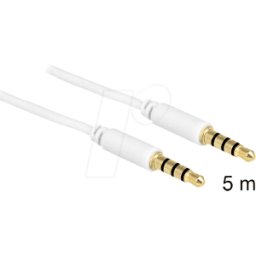 DELOCK 83443 - Cable de audio, conector jack de 4 pines de 3,5 mm, iPhone, 5 m