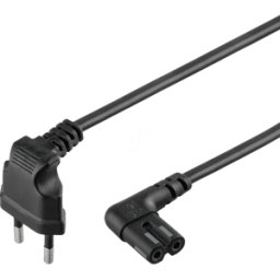 GOOBAY GB 73019 - Cable de red, conector macho europeo, 2 m, negro, rosca C7