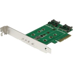 STARTECH.COM ST PEXM2SAT32N1 - Tarjeta SSD M.2 1x PCIe (NVMe) 2x SATA M.2