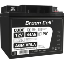 GREEN CELL GC AGM23 44AH - Batería de lana de plomo, AGM, 12V, 44 Ah
