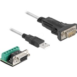 DELOCK 64267 - Cable adaptador USB-A > RS-422/485 + bloque de terminales, 0,5 m