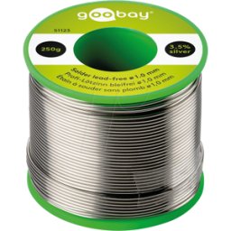 GOOBAY LZ FP BF 1,0 250 - Soldadura sin plomo con contenido de color plateado y cobre, Ø 1