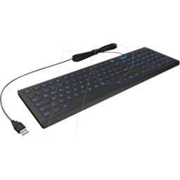 KEYSONIC 60529 - Teclado, USB, negro, desinfectable