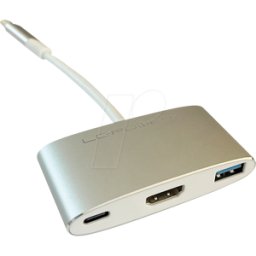 LC POWER LC-HUB-C-MULTI-4 - Adaptador, conector USB-C > HDMI-A + conector USB-A + PD, 4K.