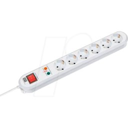 BACHMANN BACH 381.2501K - Tira de toma INTELIGENTE, 6 vías, tipo F - CEE 7/3, blanc