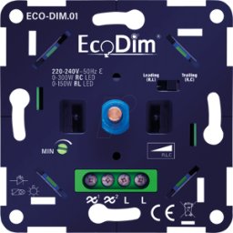 ECODIM ECO-DIM.01 - Atenuador de luz, universal, 0-300 W, fase de conexión y