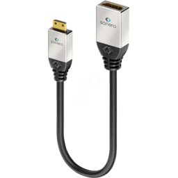 SONERO SON HCA002 - HDMI Mini C macho > HDMI A hembra, 25 cm, 4K 60Hz