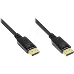GOOD CONNECTIONS GC 4810-075G - Cable DisplayPort, conector DisplayPort 1.2, 7,5 m, negro, dorad