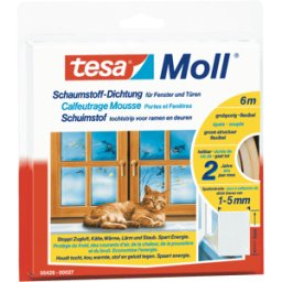 TESA 05412 WS - Sello de espuma tesamoll® Universal, 10 m, blanco