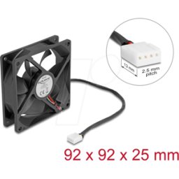 DELOCK 67297 - Ventilador axial de 12 V de corriente continua, 92 x 92 x 25 mm