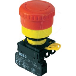 IDEC ID YW1BV4E01R - Interruptor de parada de emergencia YW, 40 mm, 1 NC