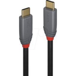 LINDY 36900 - Cable USB 3.2, 20 Gbit/s, 100 W, 4K 60Hz, 0,5 m