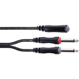 CORDIAL EY 0,3 KPP - Cable adaptador en Y, 2x jack mono de 6,3 mm > jack estéreo de 6