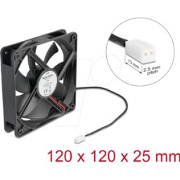 DELOCK 67292 - Ventilador axial de 5 V de corriente continua, 120 x 120 x 25 mm