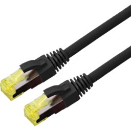 ROLINE 21150753 - Cable de parche, Cat.6a, S/FTP, al aire libre, negro, 3 m..