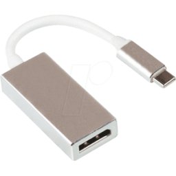 GOOD CONNECTIONS GC M0257 - Adaptador, USB-C > DP, 4K 60Hz, plateado, 15cm