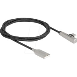 DELOCK 80766 - Cable de carga y sincronización, USB-A > C acodado, 60 W, 1,0 m