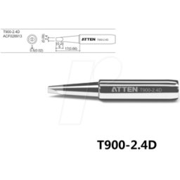 ATTEN T900-2,4D - Punta para soldar, 2,4 mm, en forma de lápiz, recta