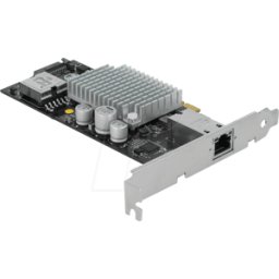 DELOCK 90434 - Tarjeta de red, PCI Express, 10 Gigabit Ethernet, 1x RJ45, PoE+