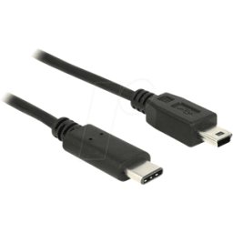DELOCK 83335 - Cable USB 2.0, conector macho C a conector macho Mini B, 0,5 m