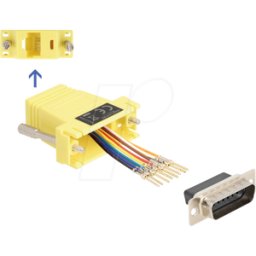 DELOCK 67110 - D-Sub de 15 clavijas > toma RJ45 Juego de montaje, amarillo